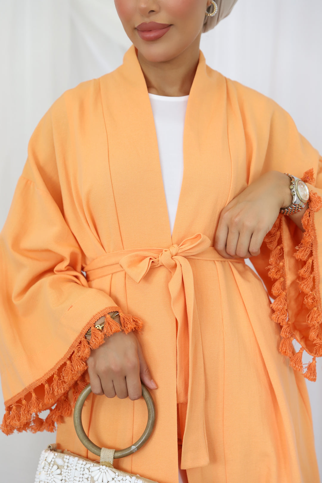 Molly PomPom Kimono in Orange