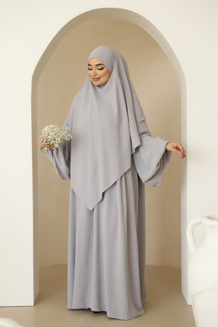 Nour Abaya in Light Grey