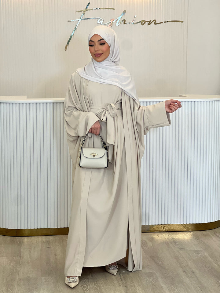 Doha Abaya Kimono Set in Beige