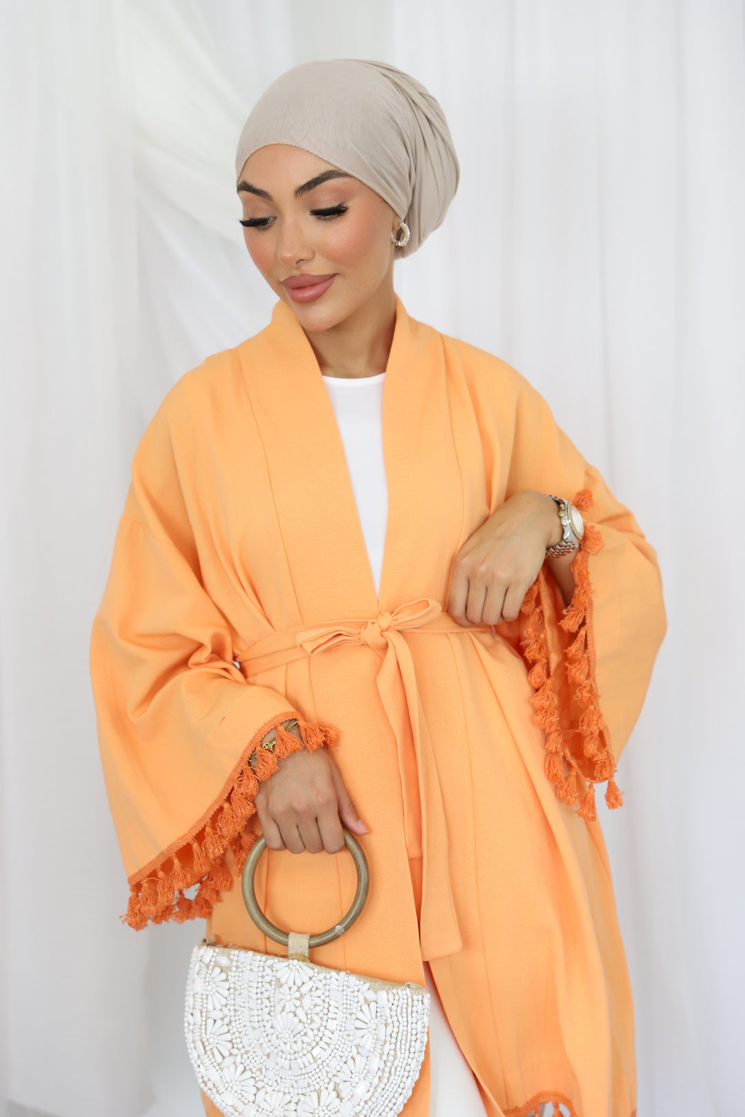 Molly PomPom Kimono in Orange