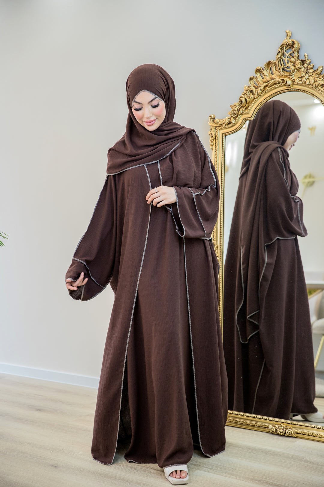 Abu Dhabi Abaya Set in Braun