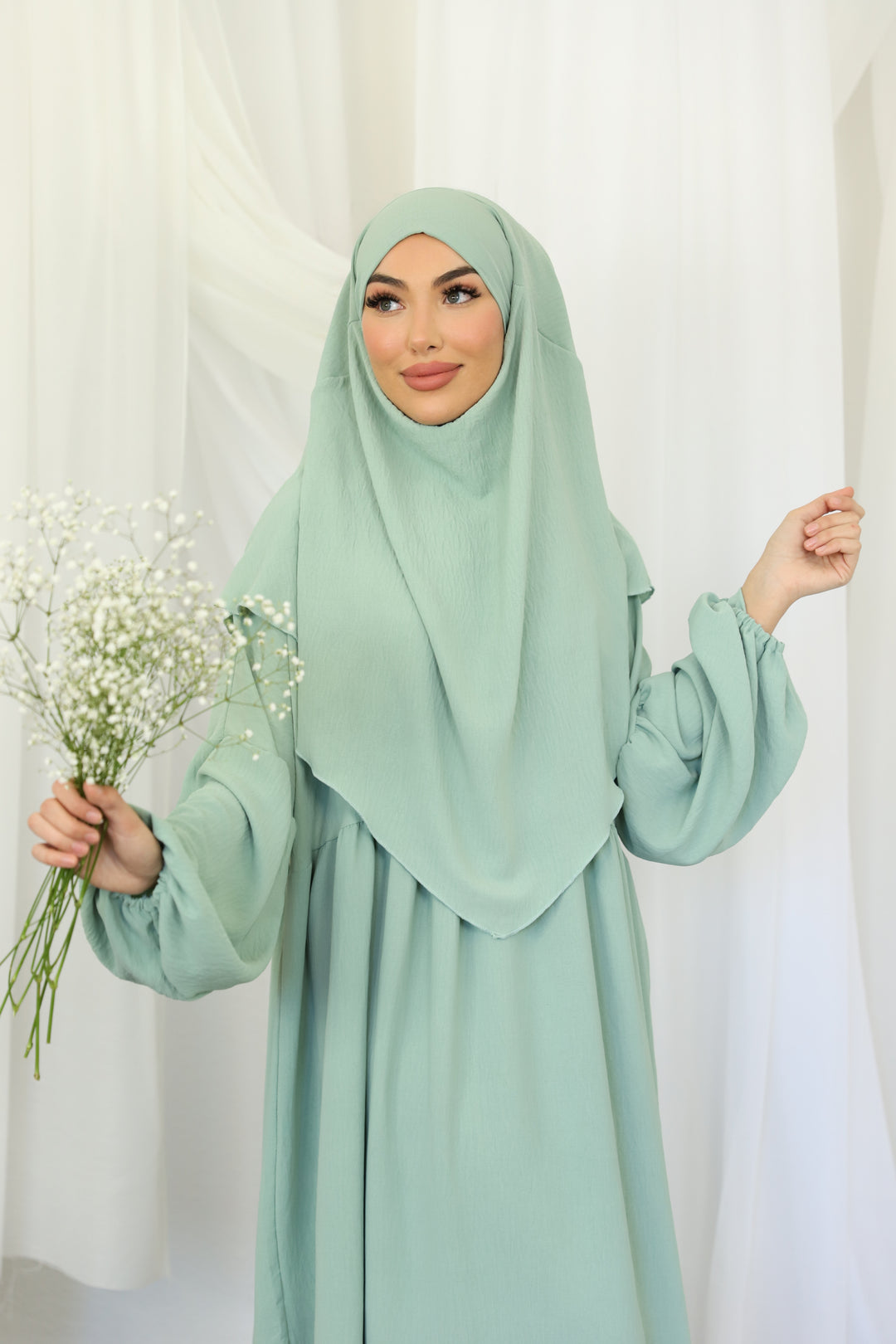 Khaleesi Abaya Set in Mint