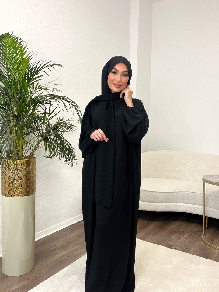 Coco Abaya mit integriertem Hijab in Schwarz