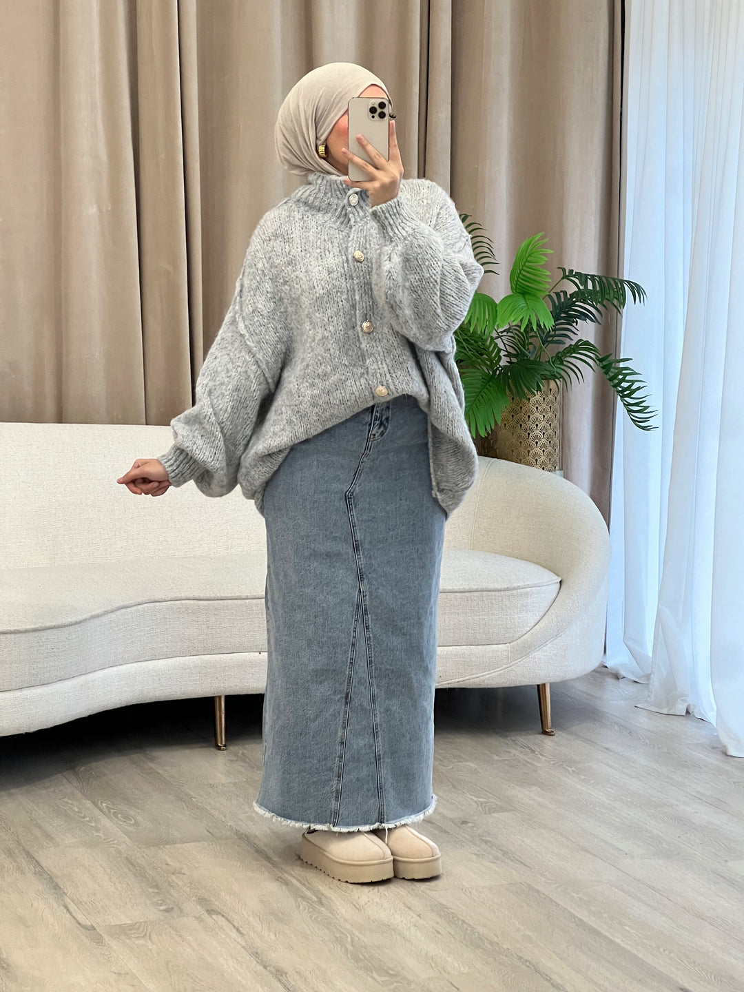 Lilly Oversized Cardigan in Grey