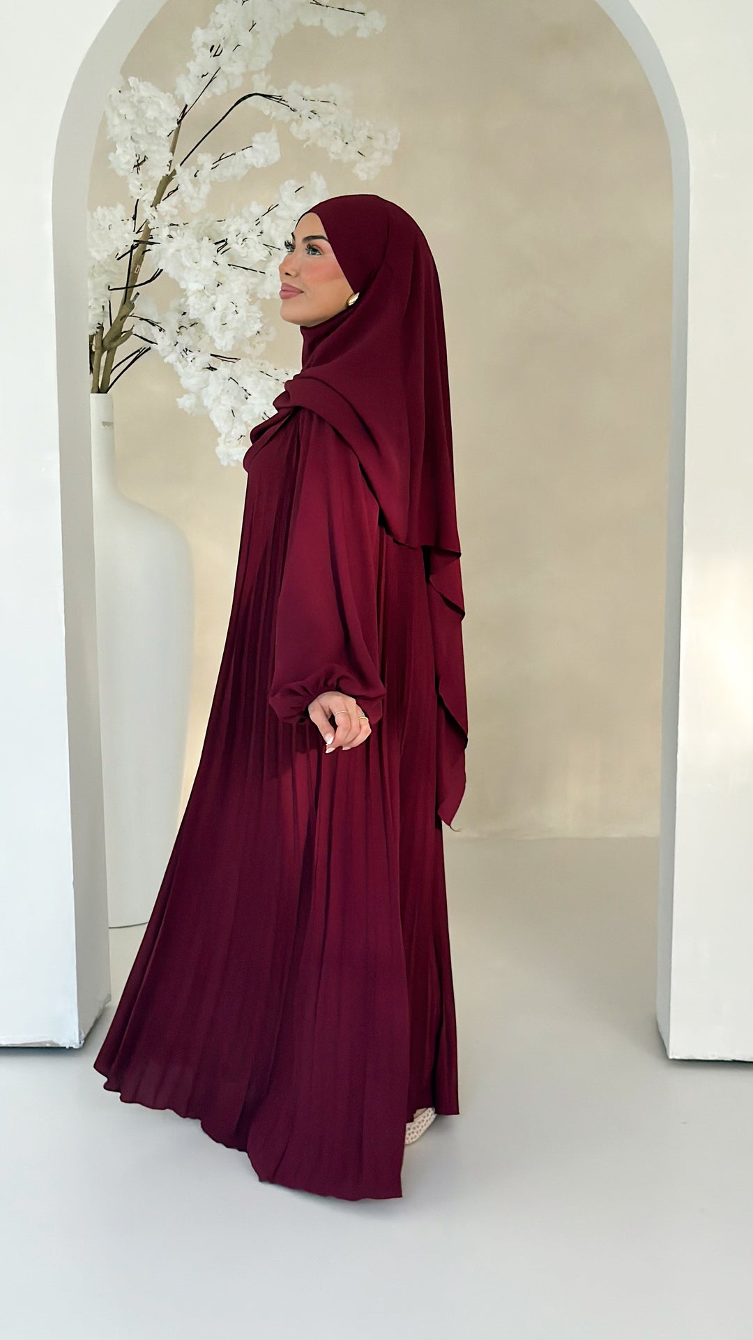 Layali Plissee Abaya 2-Teiler