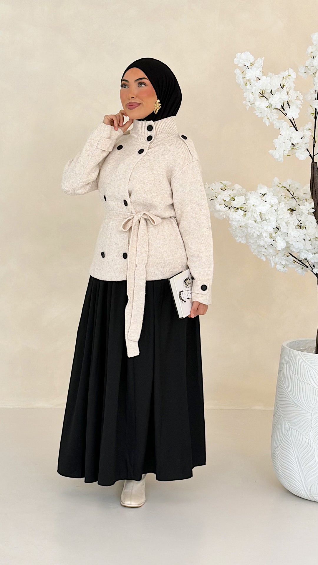 Noelle Strickjacke mit Bindegürtel