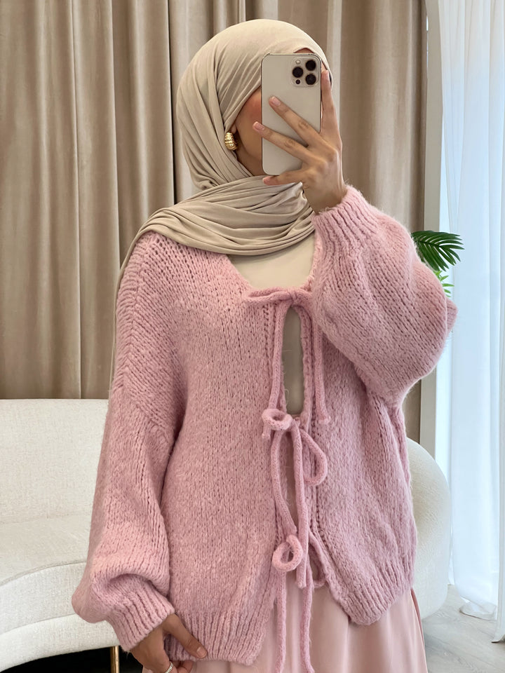 Almila Cardigan mit Schleifen in Barbie