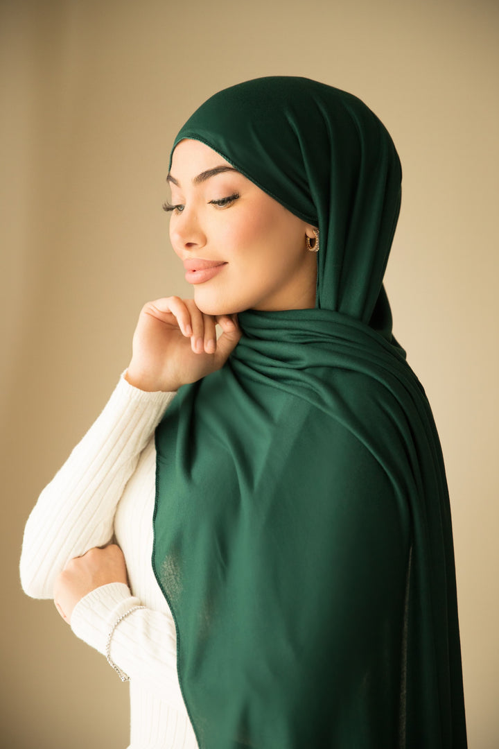 Jersey Hijab in Emerald Green