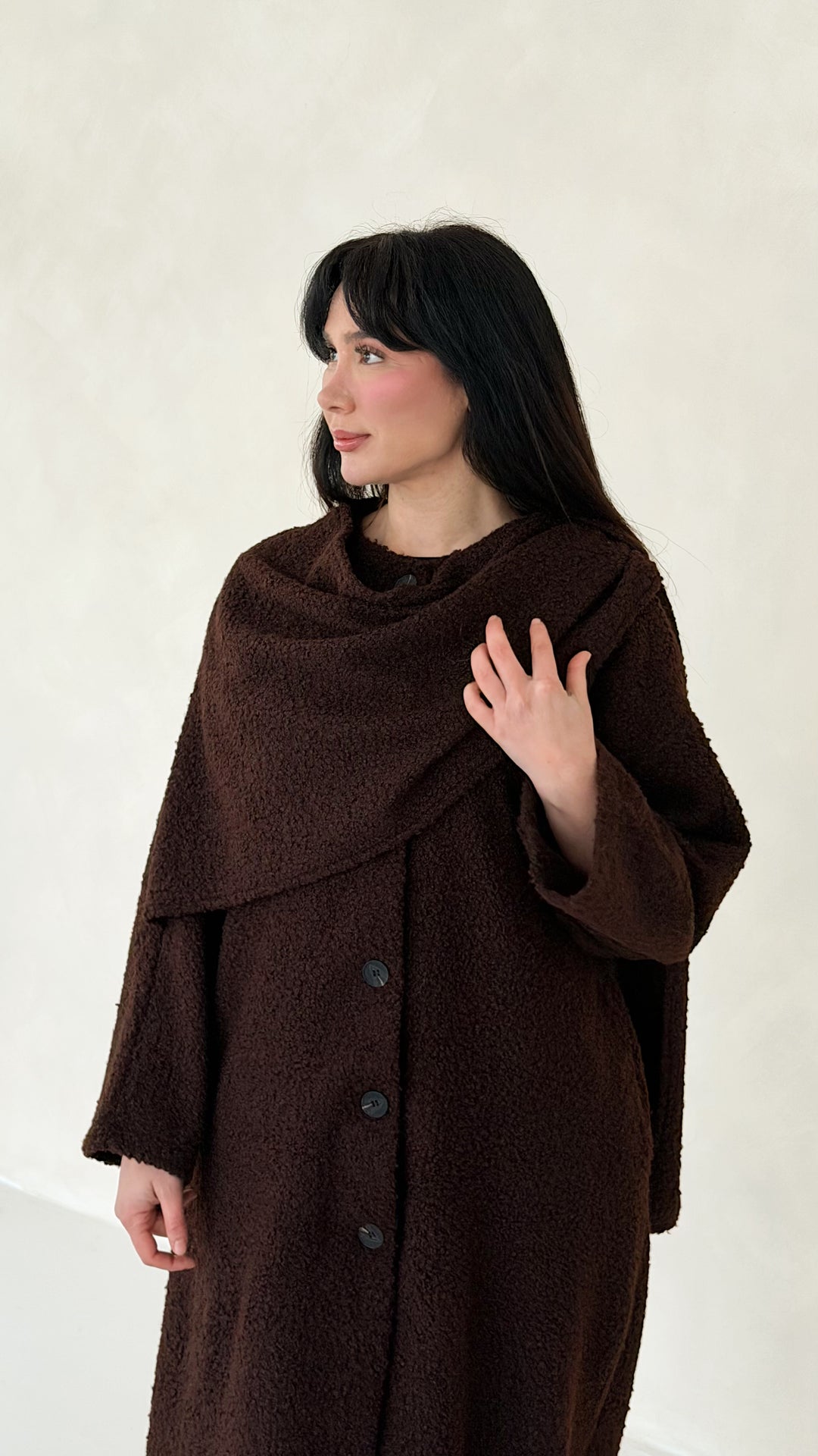 Bell Teddy Long Mantel mit integriertem Schal