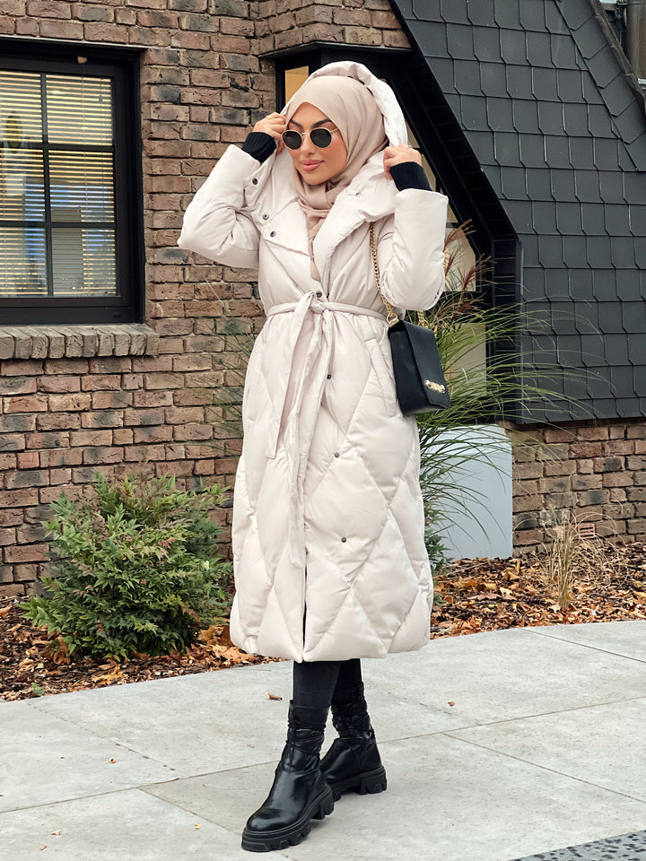 Stormi Parka mit Gürtel in Beige