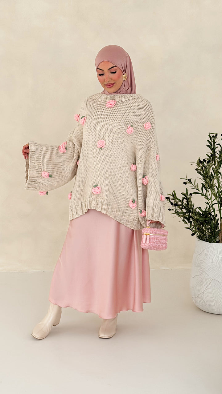 Rosy Pullover Handmade