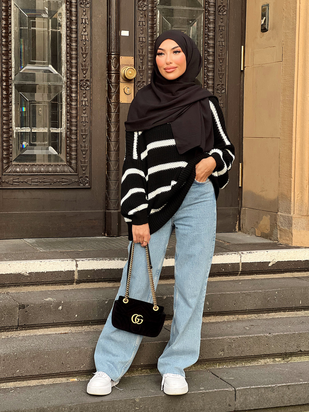 Strickpullover Pullunder Schwarz Weiss Pullover Blau Weiss