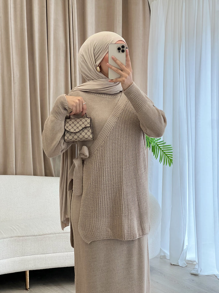 Daisy Strickkleid in Taupe