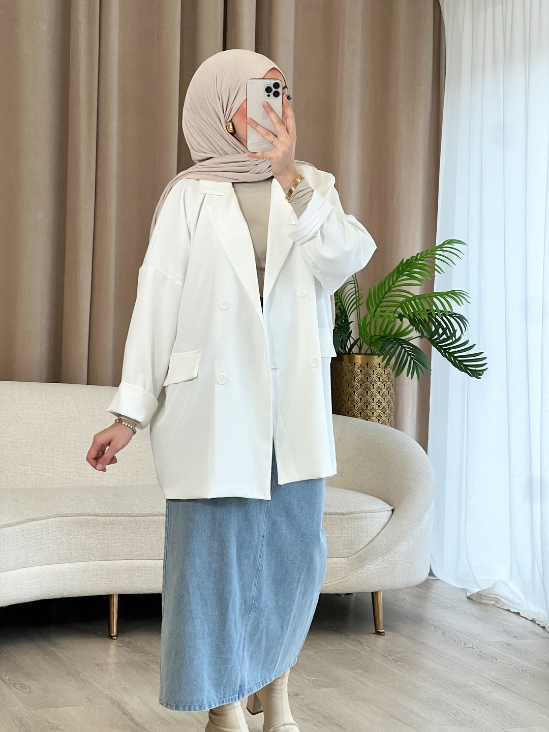 Sena Oversized Blazer in Weiß