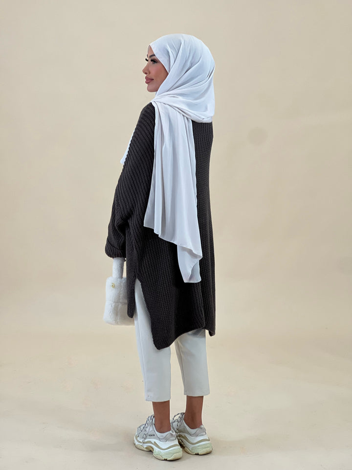 Mary Oversized Pullover in Dark Taupe