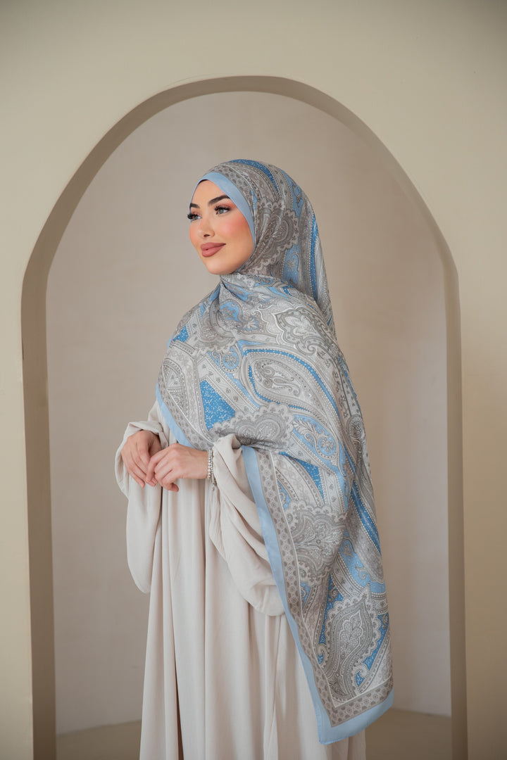 Soft Bohéme Hijab in Frost Blue
