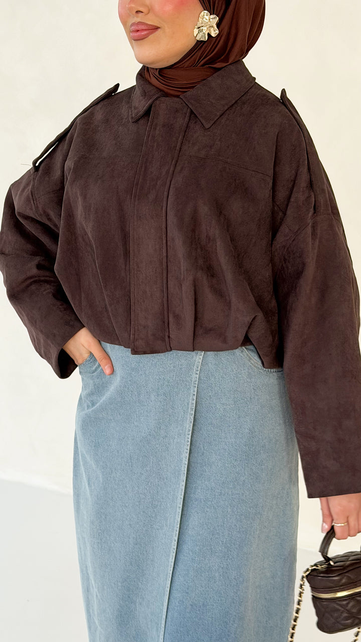 Azura Bomberjacke in Wildlederoptik