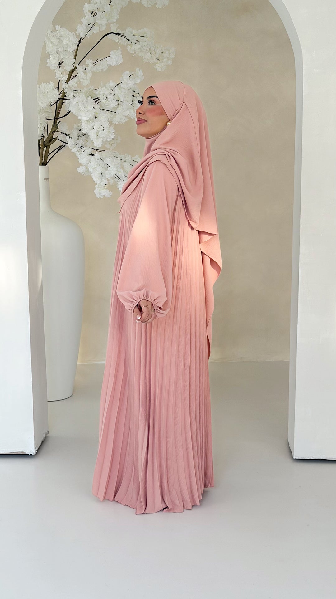 Layali Plissee Abaya 2-Teiler