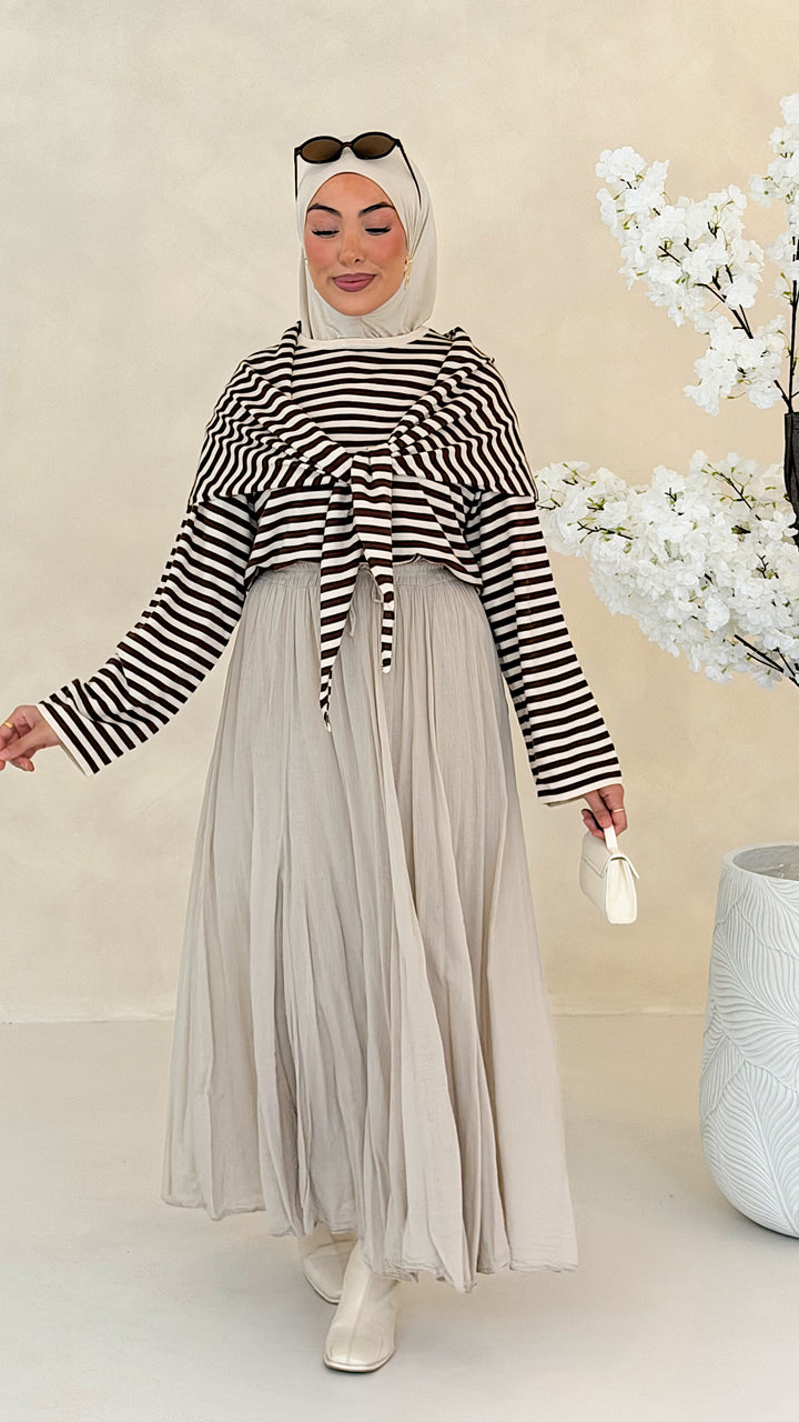 Ari Striped Oberteil mit Styling-Tuch