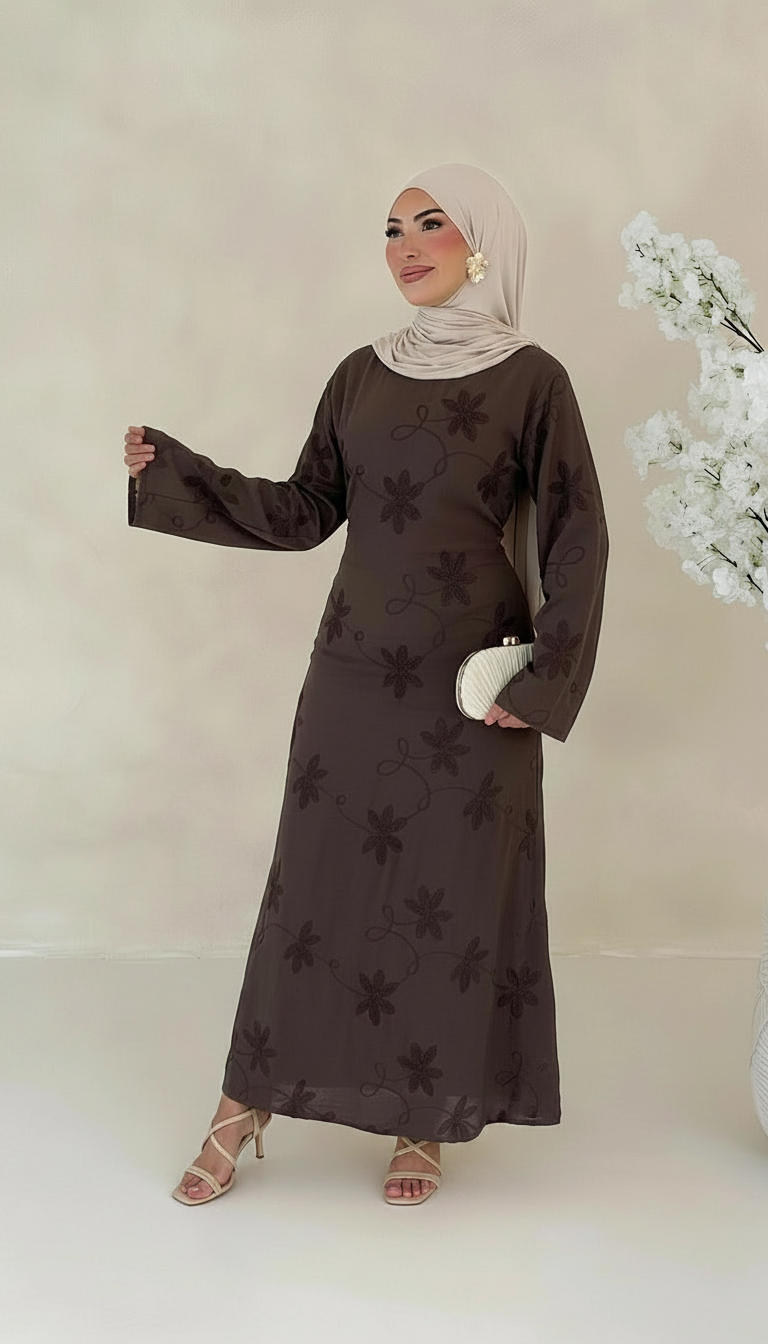 Flower gesticktes Kleid