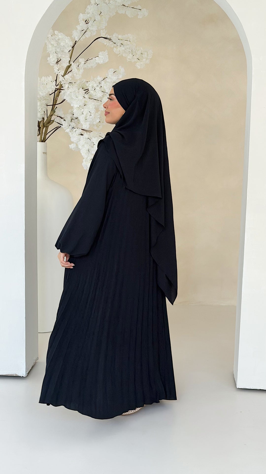 Layali Plissee Abaya 2-Teiler