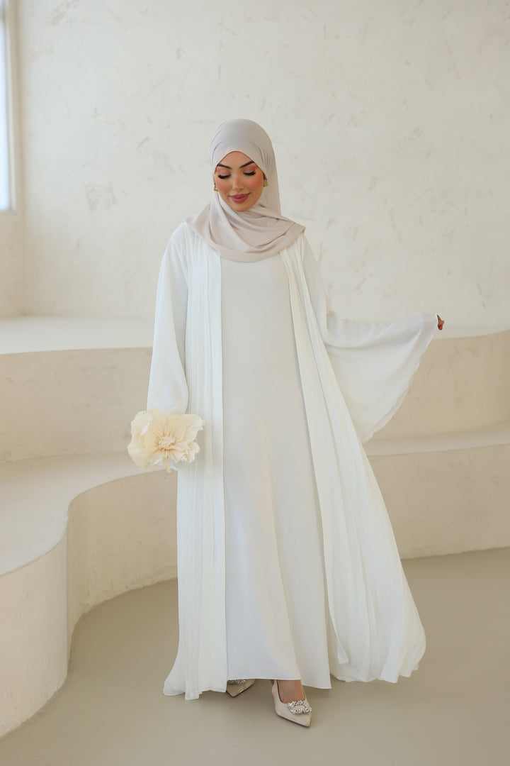 Blossom Abaya Set in Weiß