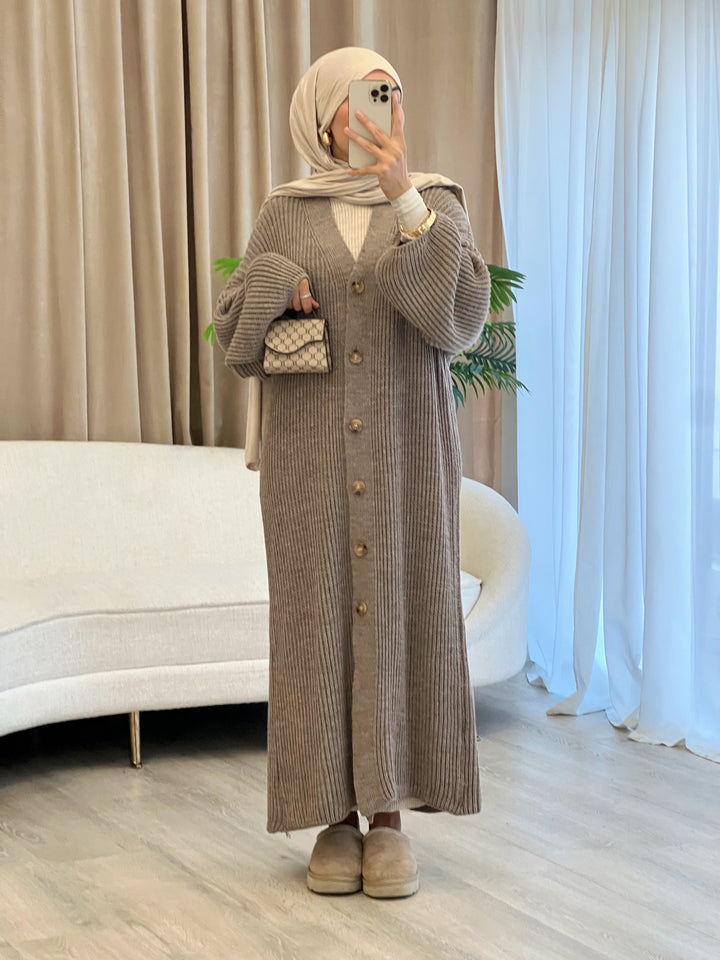 Amelié Strick-Cardigan in Mocha