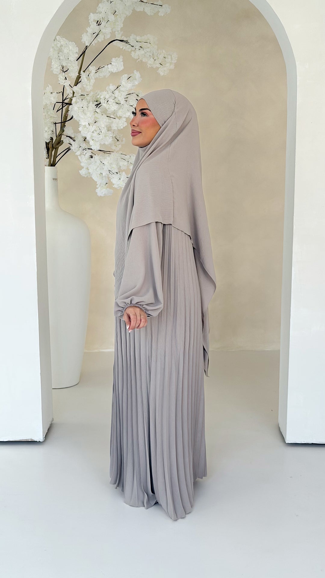 Layali Plissee Abaya 2-Teiler