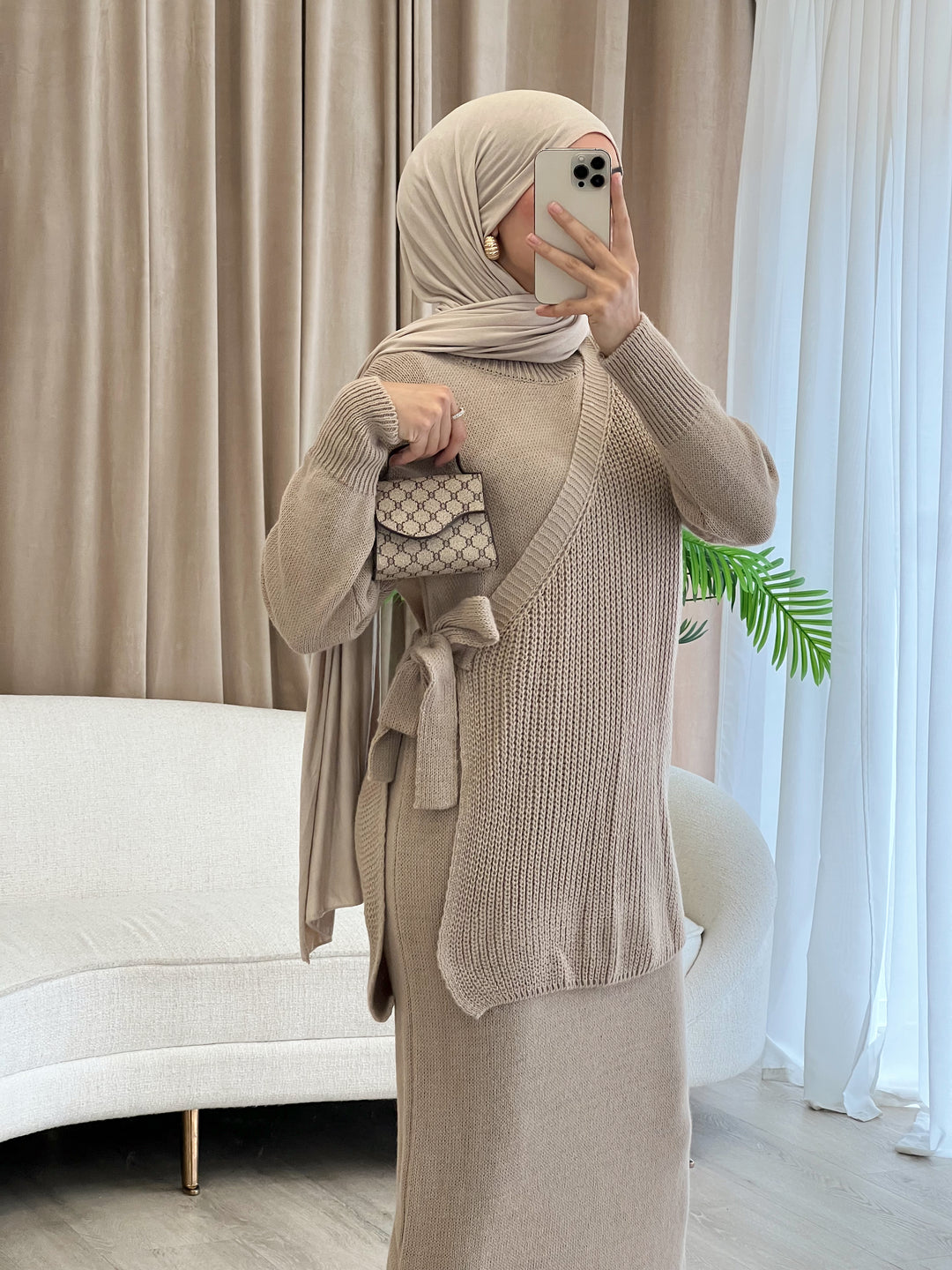 Daisy Strickkleid in Taupe