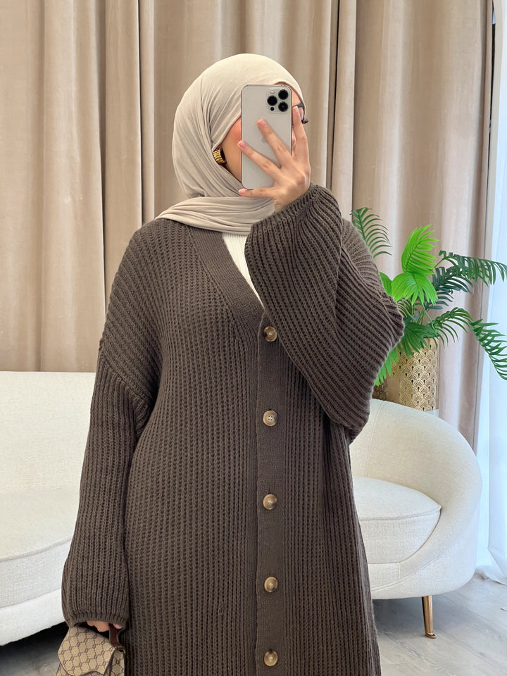 Amelié Strick-Cardigan in Fango