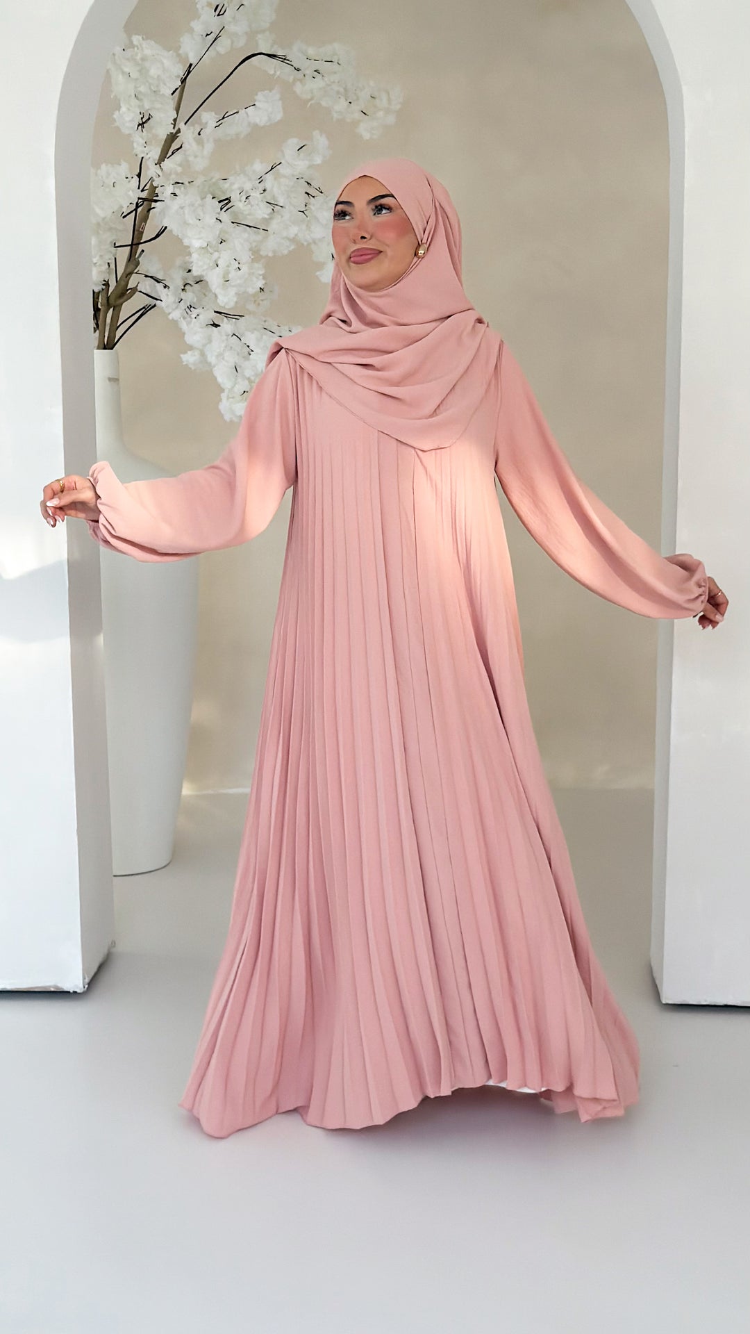 Layali Plissee Abaya 2-Teiler