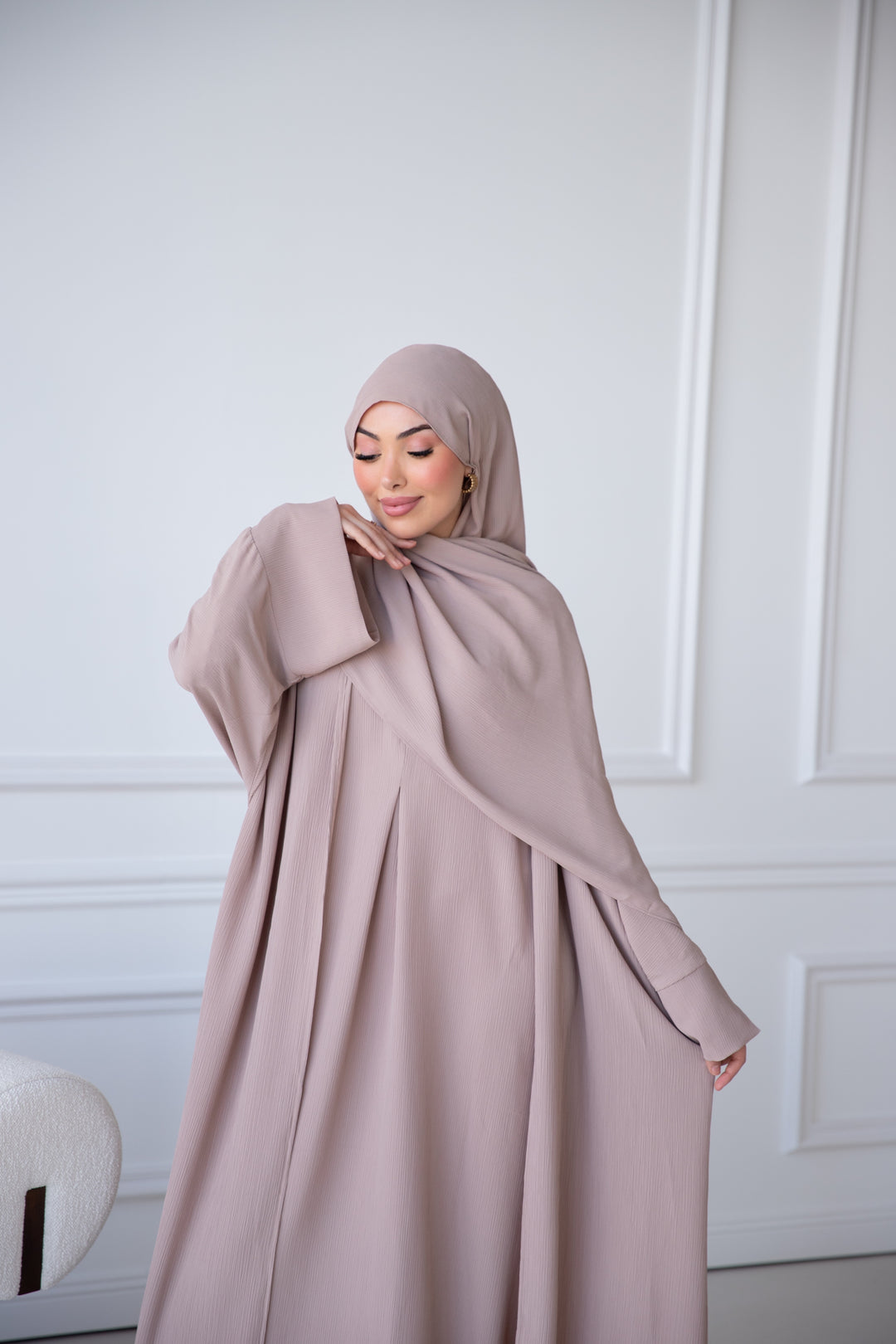 Suna Abaya 3-Teiler in Nude