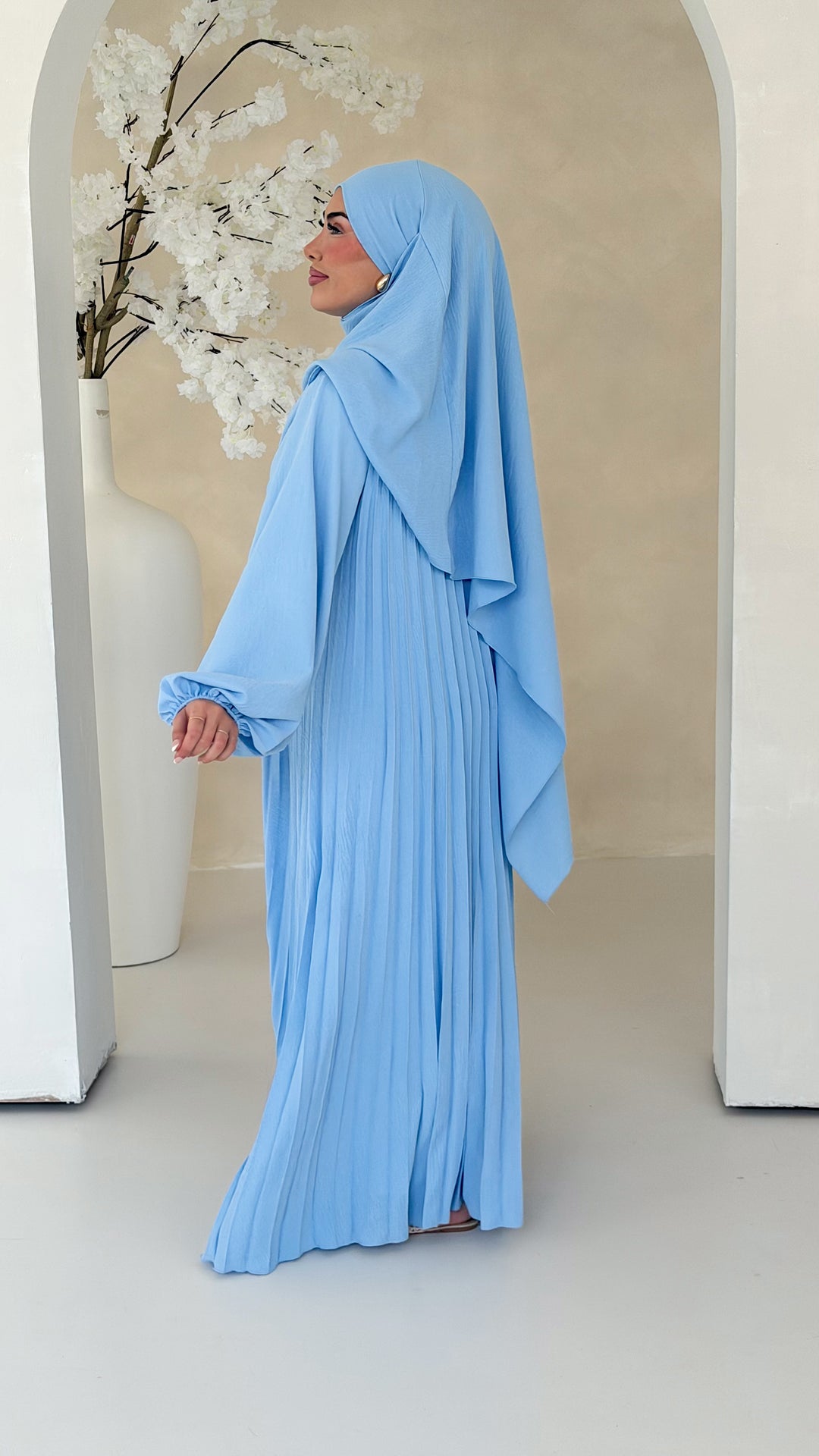 Layali Plissee Abaya 2-Teiler