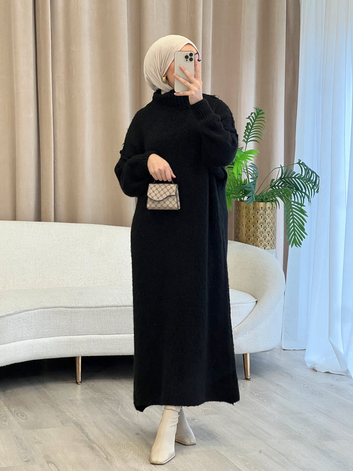 Tara Woll-Kleid in Schwarz
