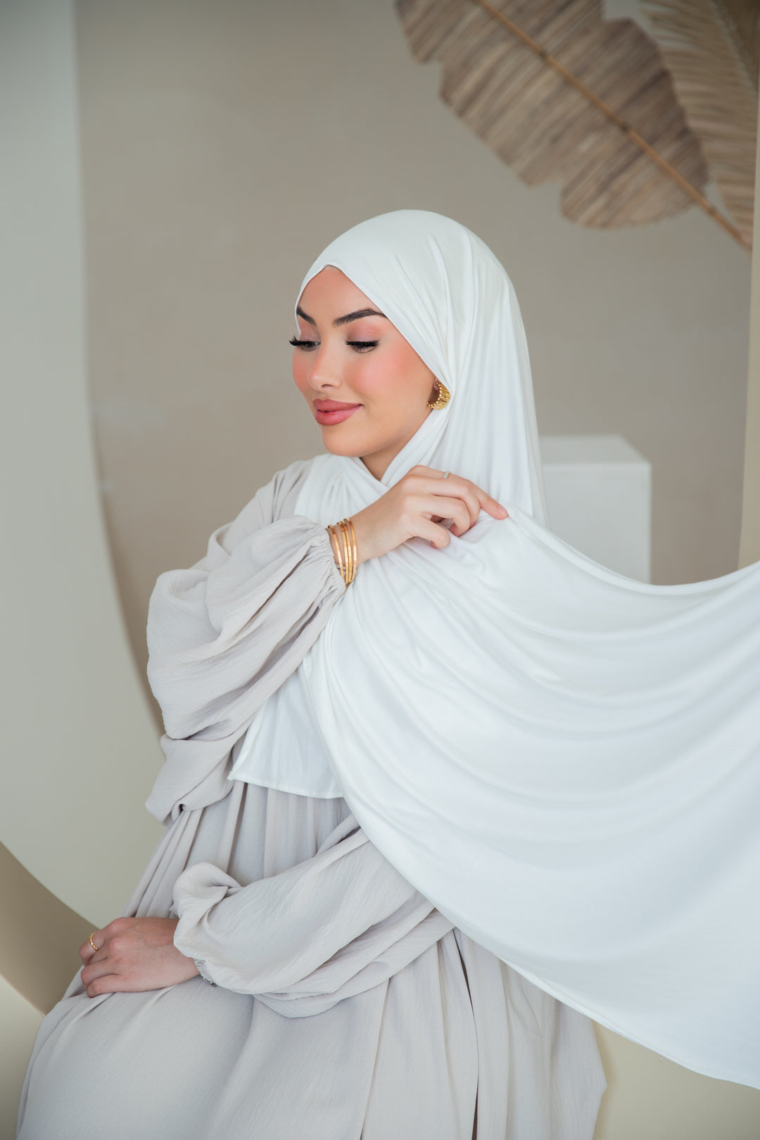 Premium Jersey Hijab in Cream