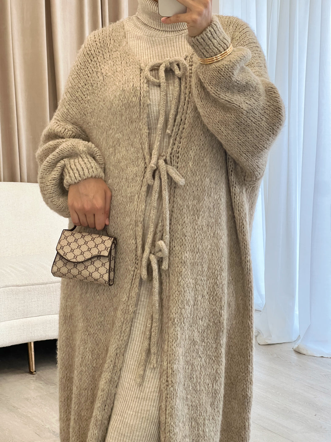 Wolkenweich Oversized Cardigan in Taupe