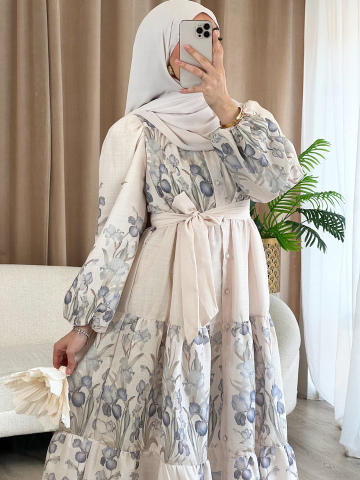 Alara Kleid mit Muster in Blau