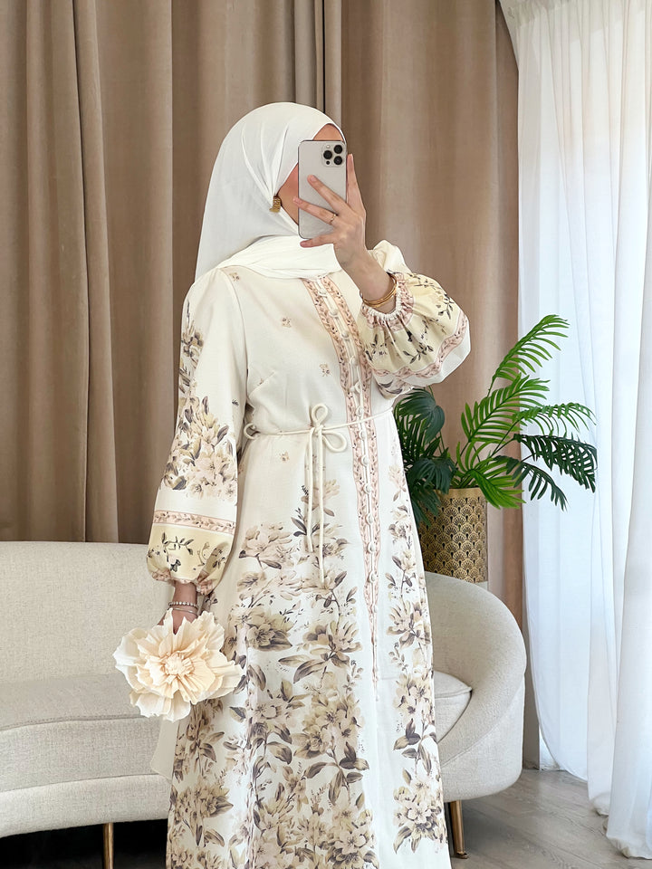 Kyoto Kleid Muster in Beige