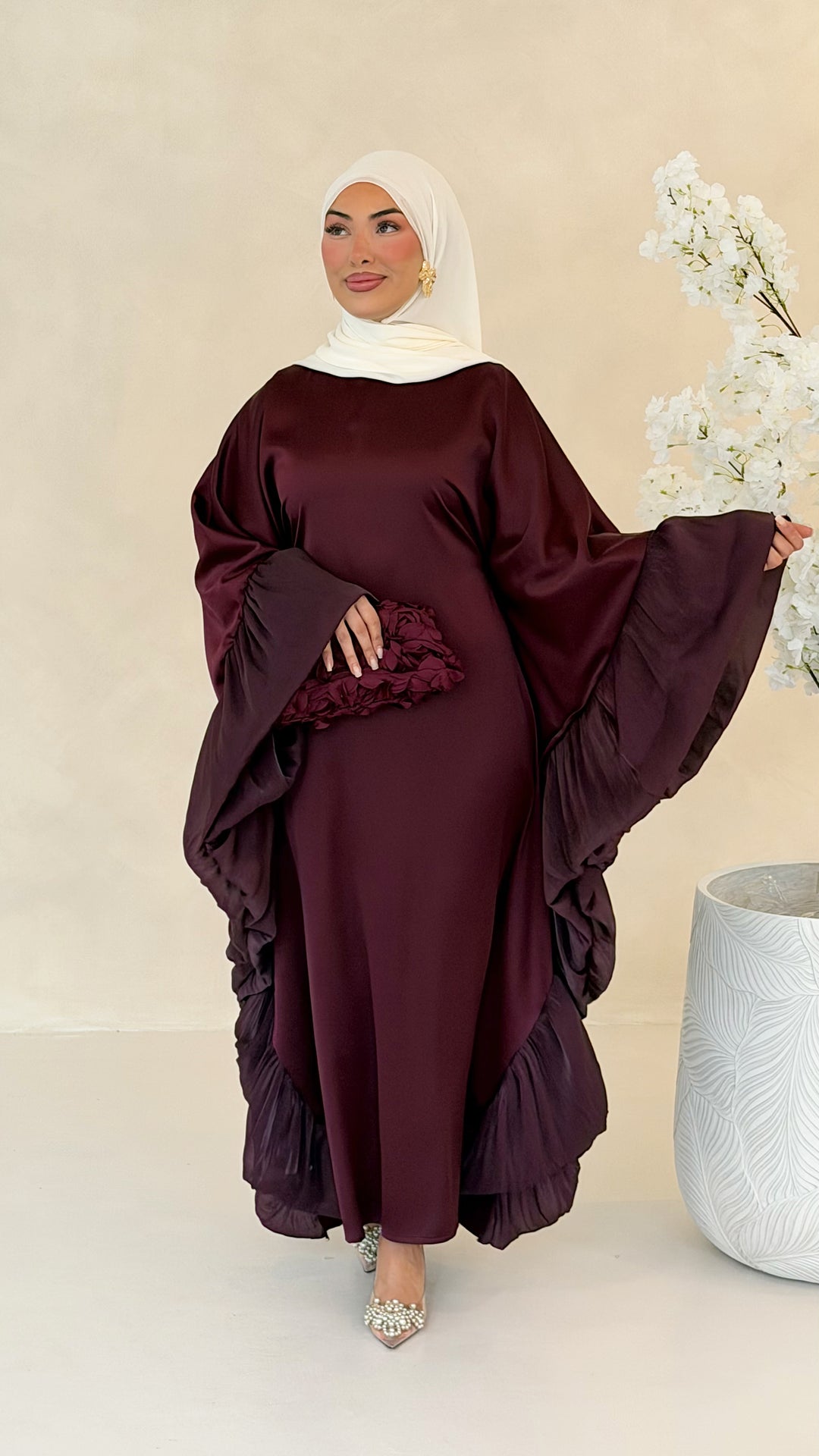 Butterfly Satin Abaya
