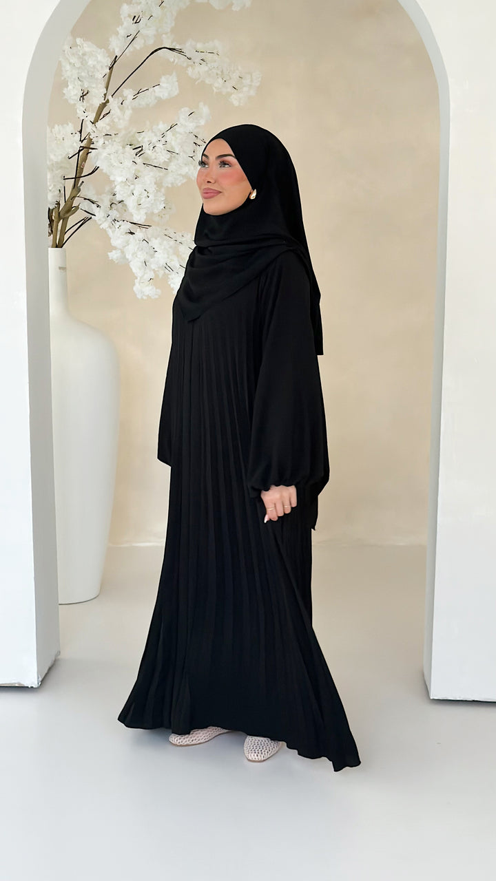 Layali Plissee Abaya 2-Teiler