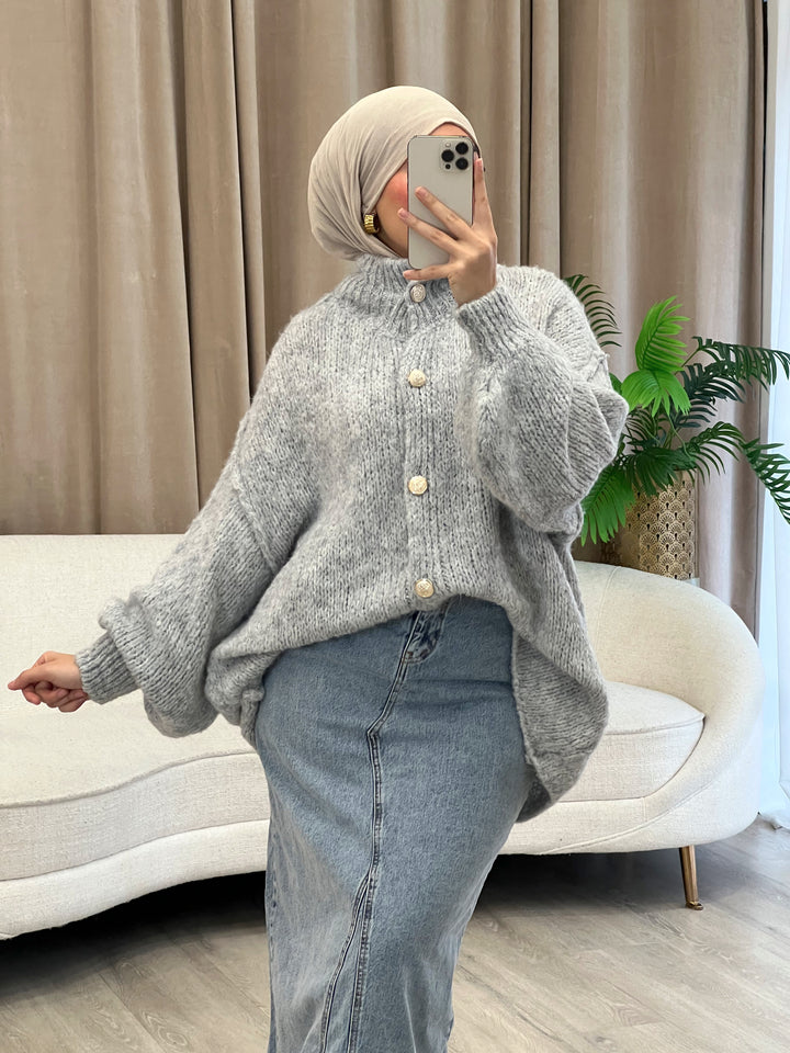 Lilly Oversized Cardigan in Grey