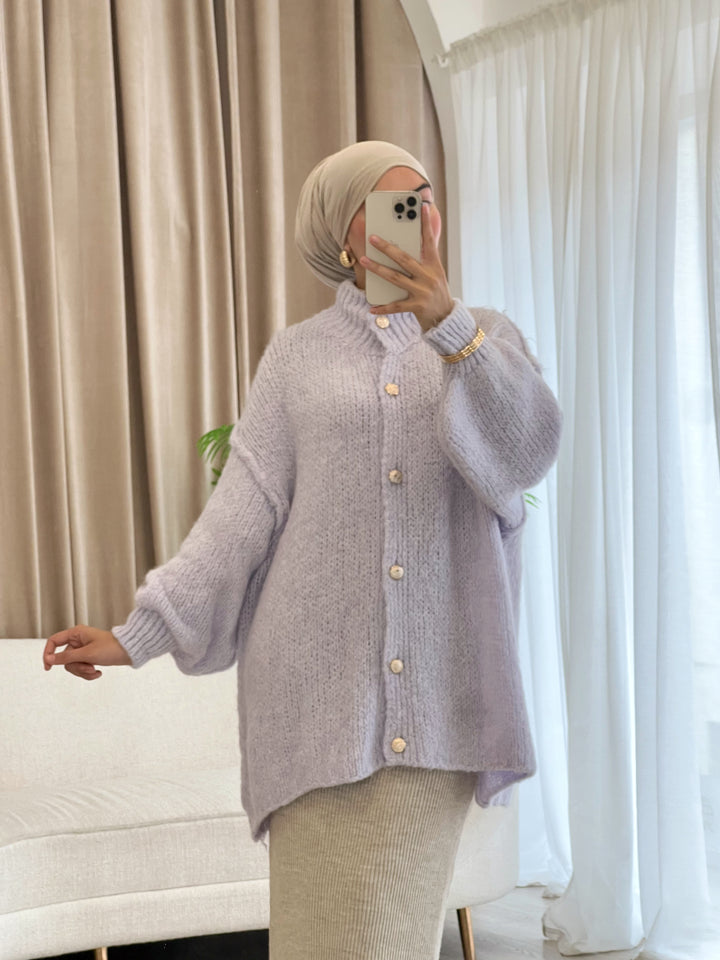 Lilly Oversized Cardigan in Lavendel