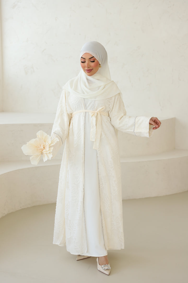 Ameerah Abaya Set in Creme