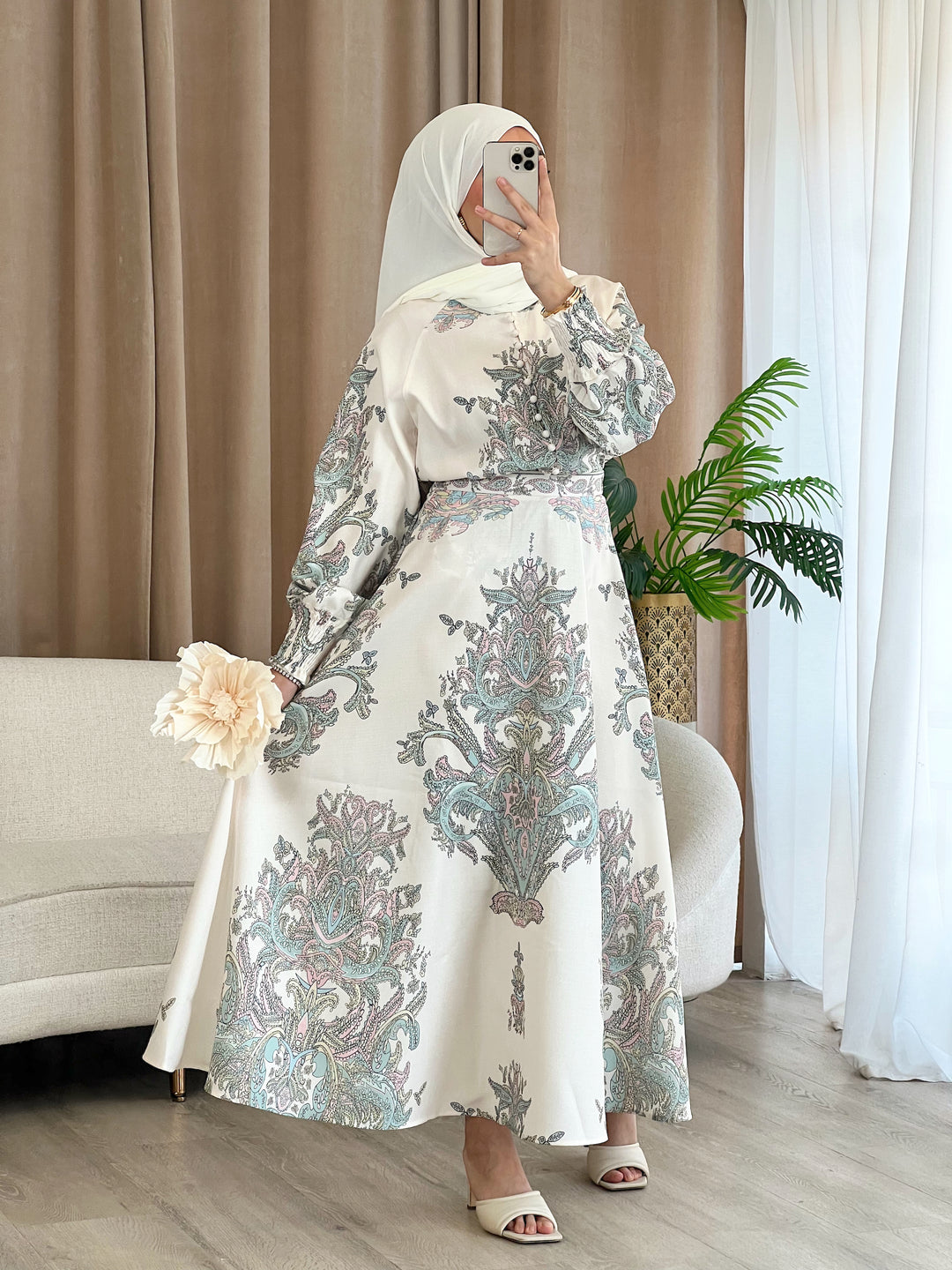 Tokio Set mit Muster in Creme