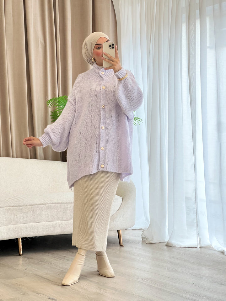 Lilly Oversized Cardigan in Lavendel