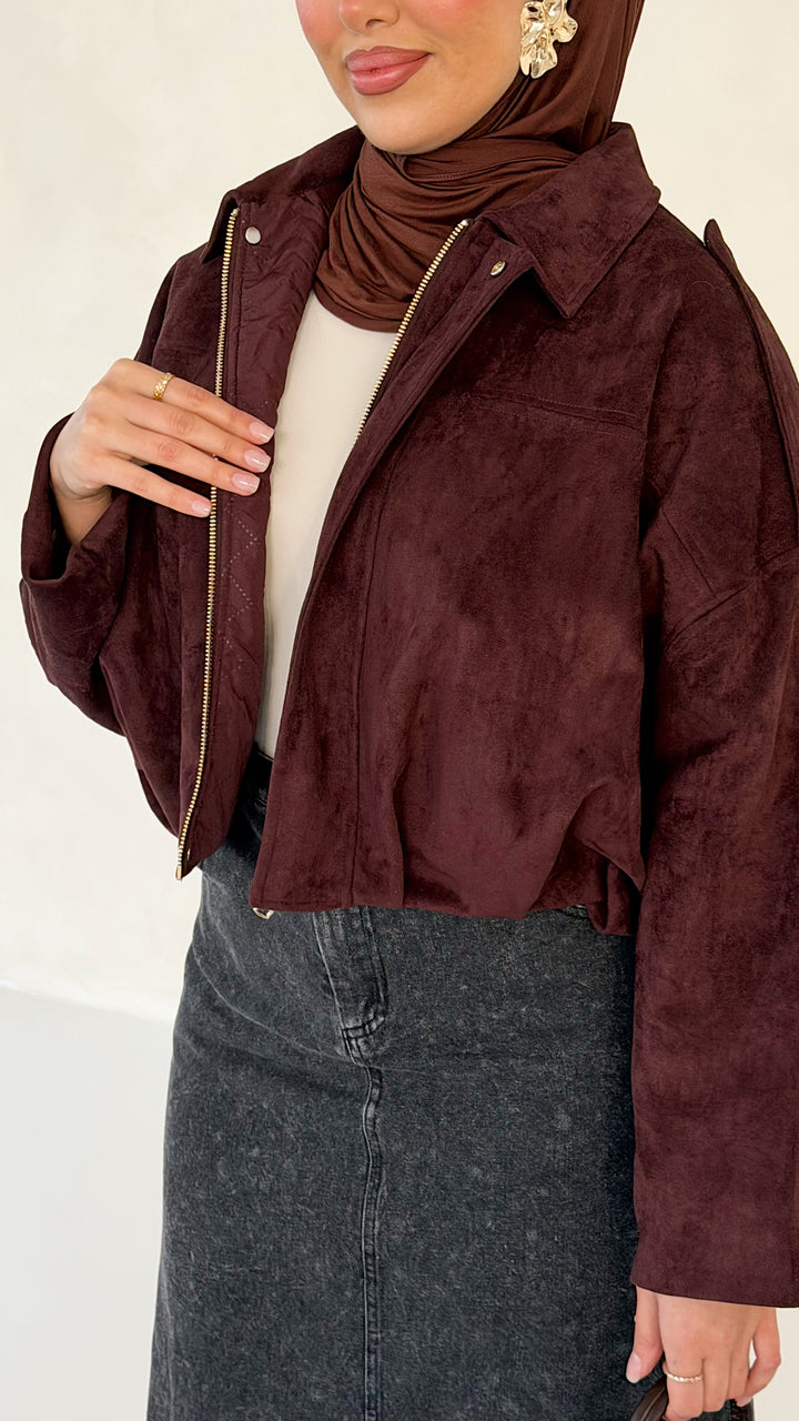 Azura Bomberjacke in Wildlederoptik