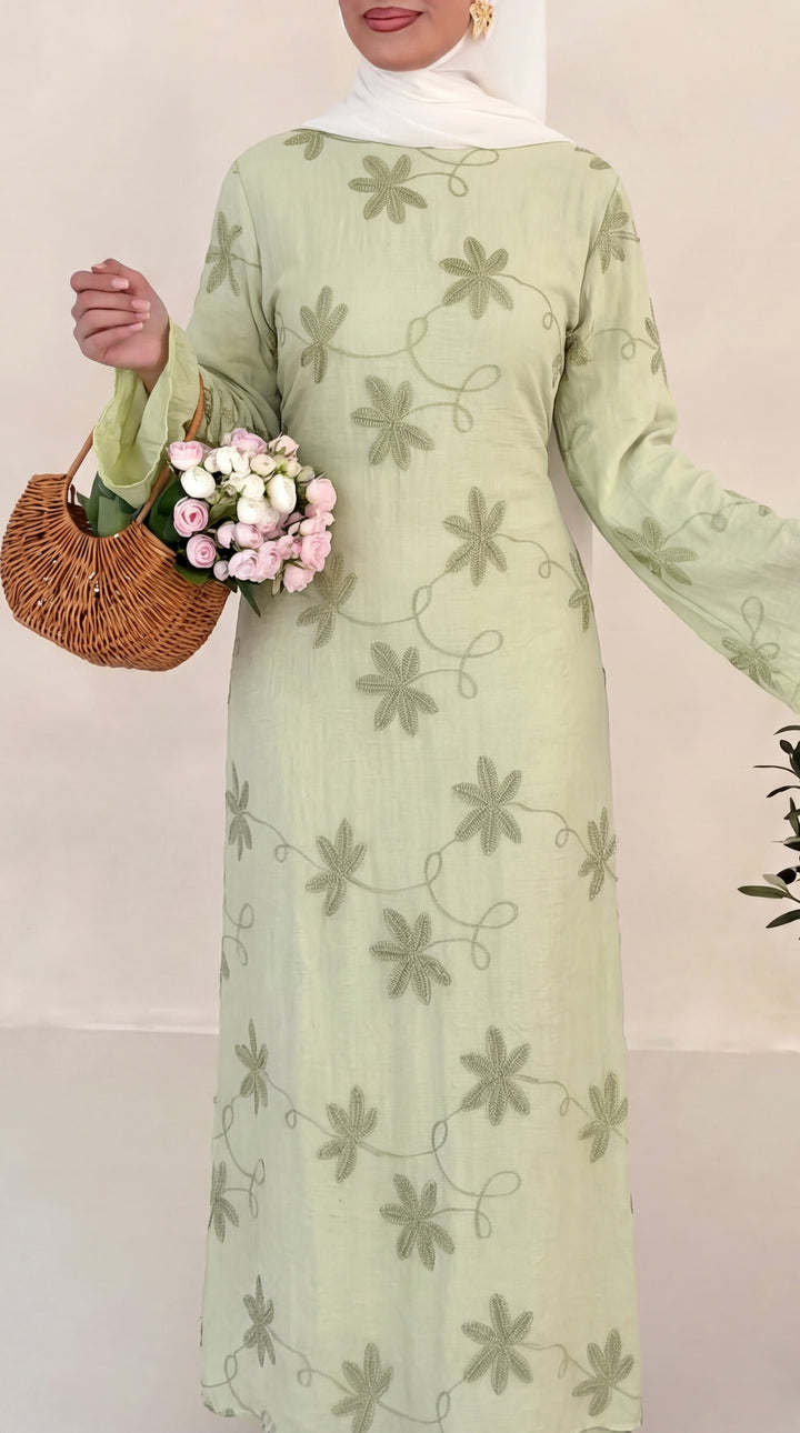 Flower gesticktes Kleid