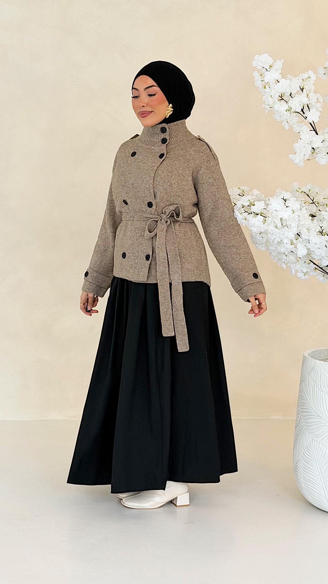 Noelle Strickjacke mit Bindegürtel