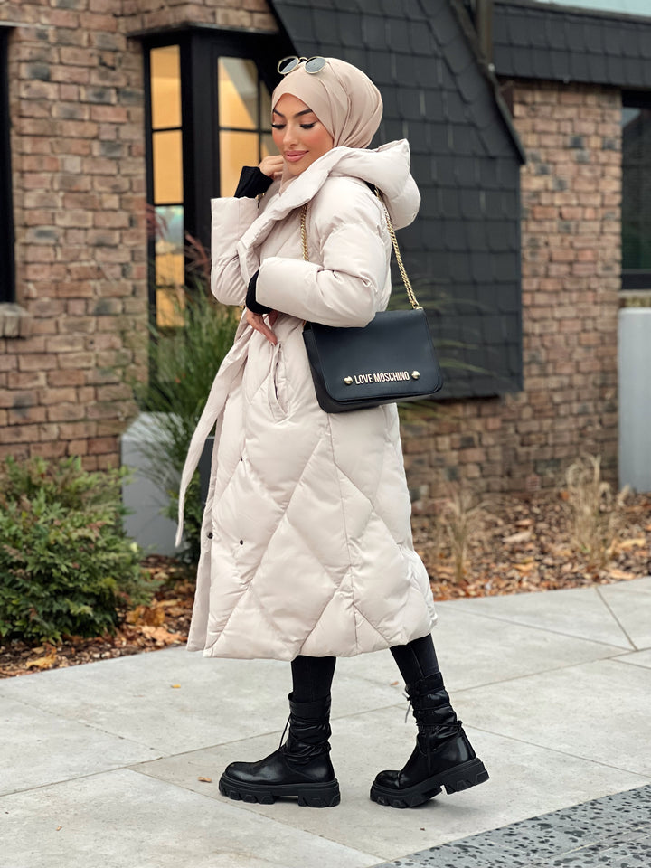 Stormi Parka mit Gürtel in Beige