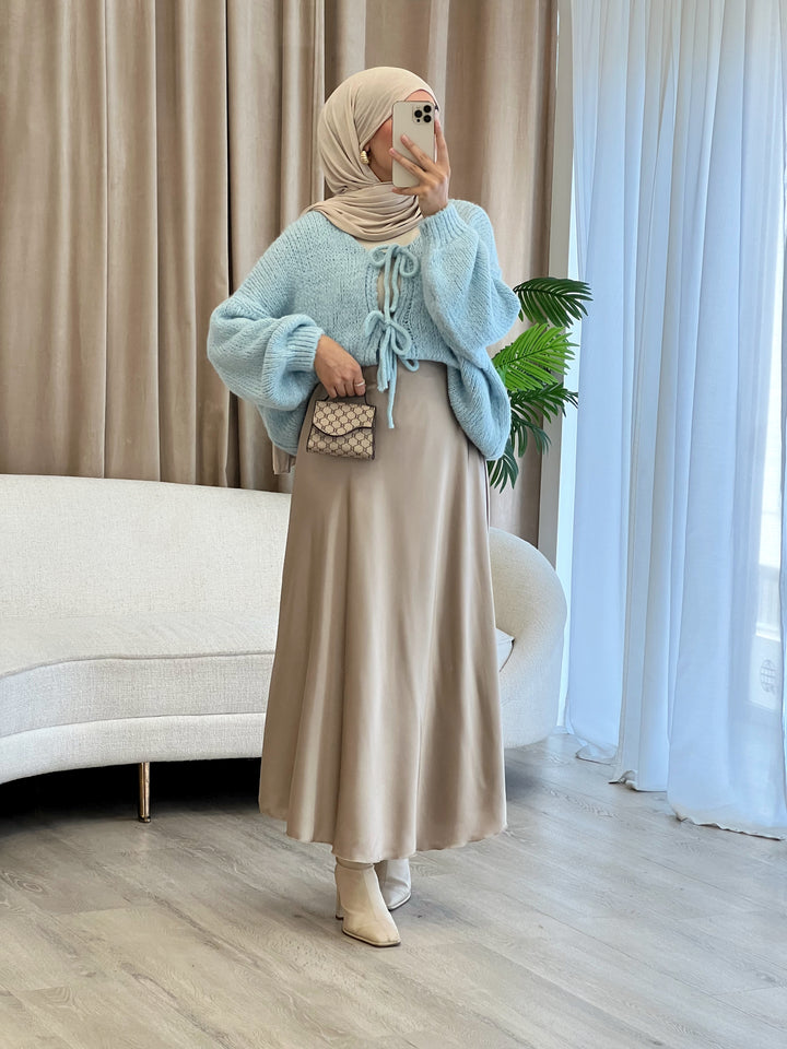 Almila Cardigan mit Schleifen in Blue